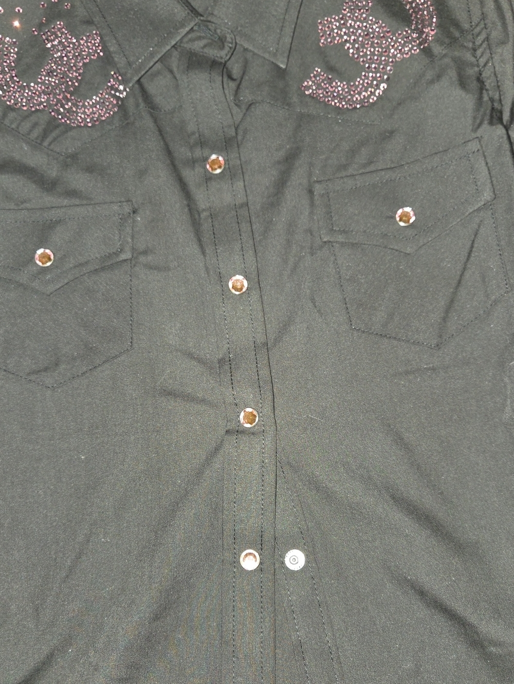 Women's Black Embellished Button-Up Jacket - Picture 4 of 4
